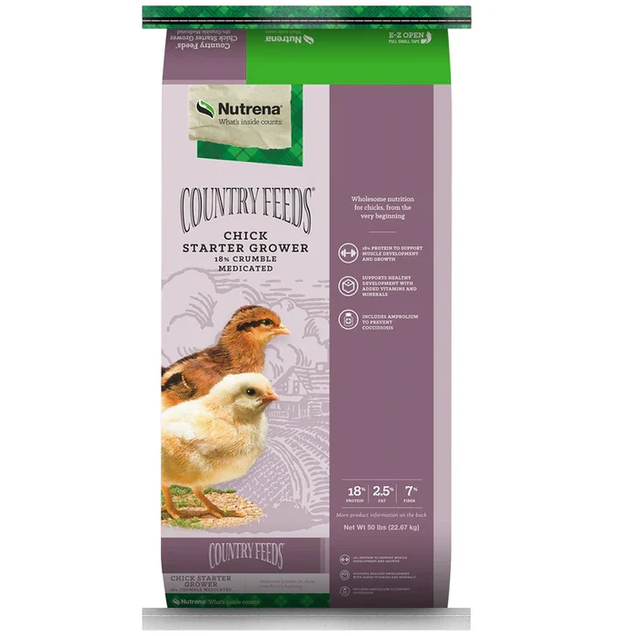 Country Feeds Med Chick Starter/Grower 18% 50#