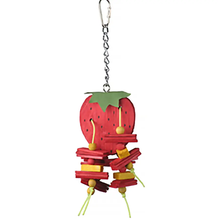A & E Cages Happy Beaks Strawberry Bird Toy