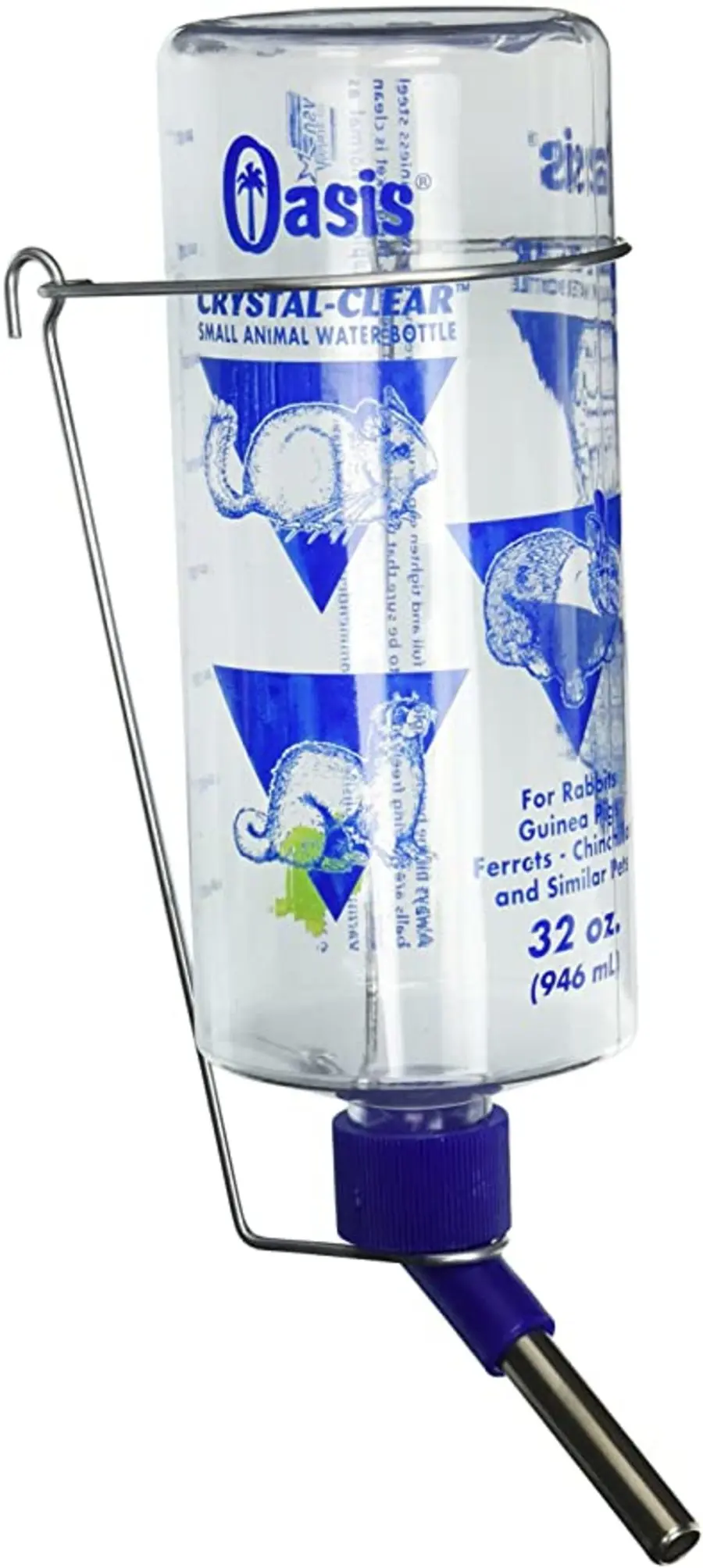 Oasis Crystal Clear Water Bottle for Small Animals 32 oz