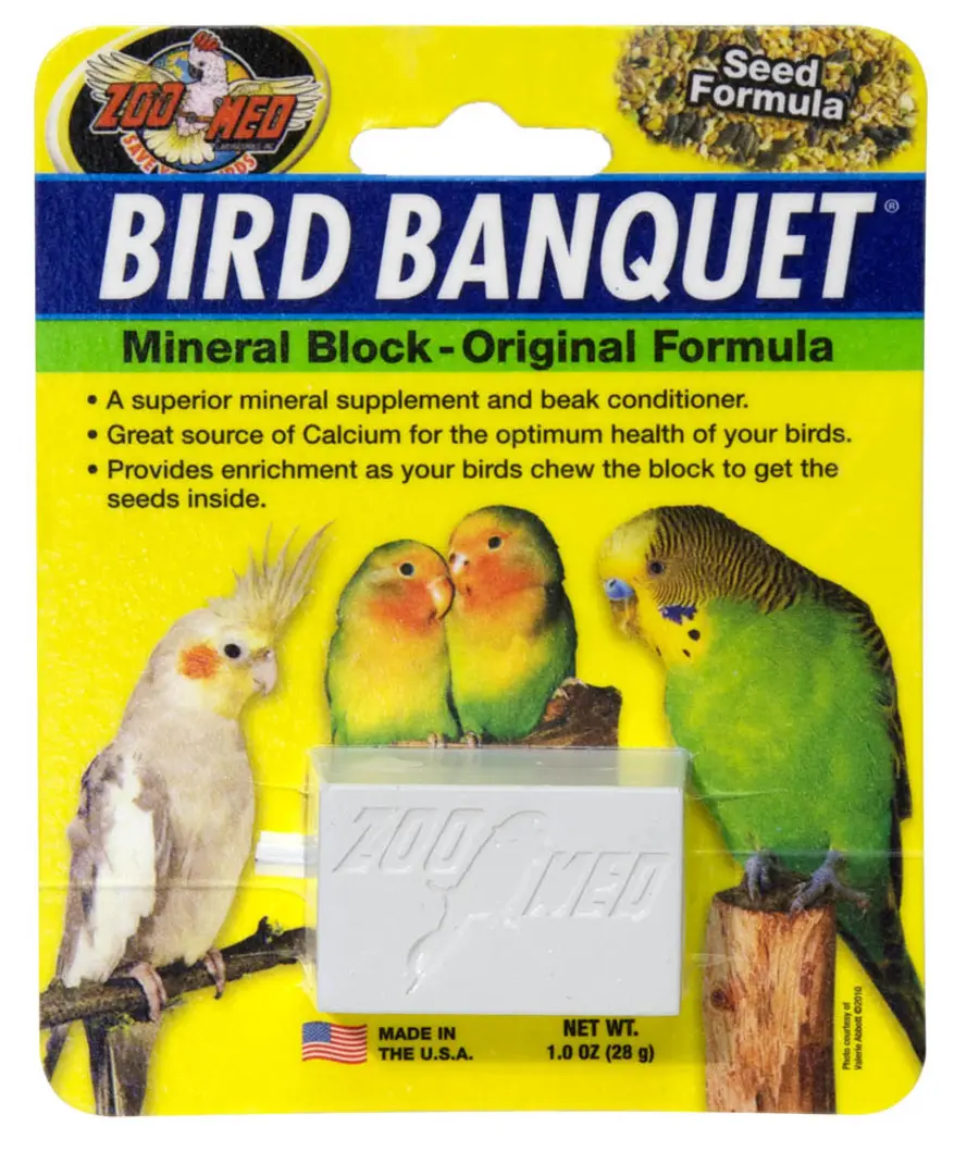 Zoo Med Bird Banquet Original Seed Formula Mineral Block White