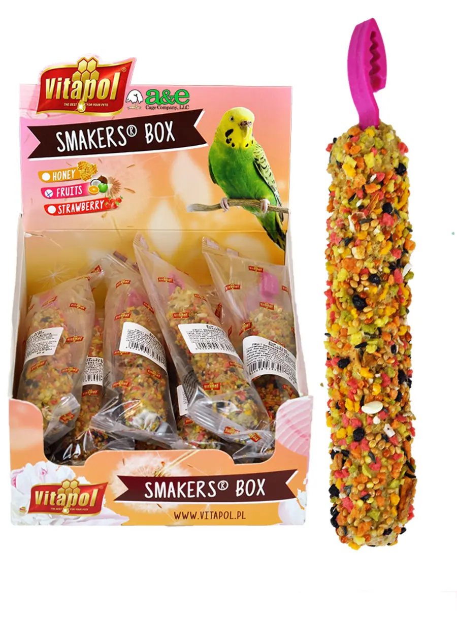 A & E Cages Smakers Snack Fruit Treat Stick for Parakeets