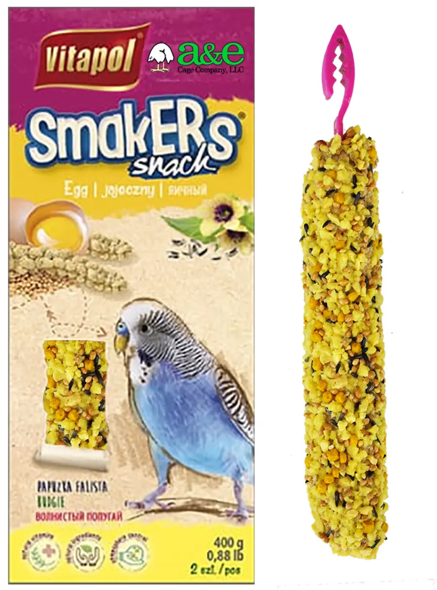 A & E Cages Smakers Snack Egg Treat Stick for Parakeets 2.82 oz