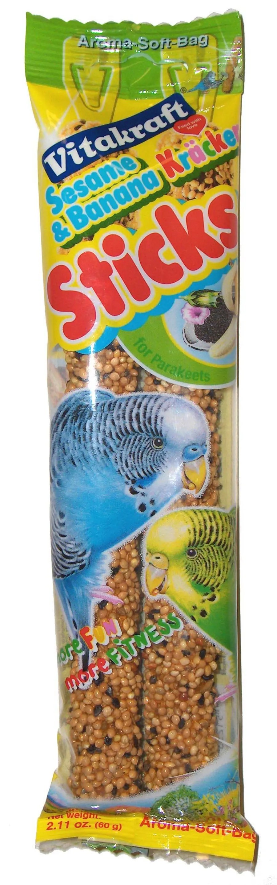 Vitakraft Crunch Sticks Sesame & Banana Flavor Parakeet Treat 2.11 oz