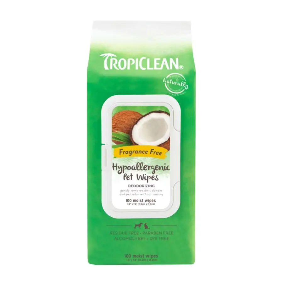 Tropiclean Hypo-Allergenic Cleaning Wipes for Dogs 100 Count