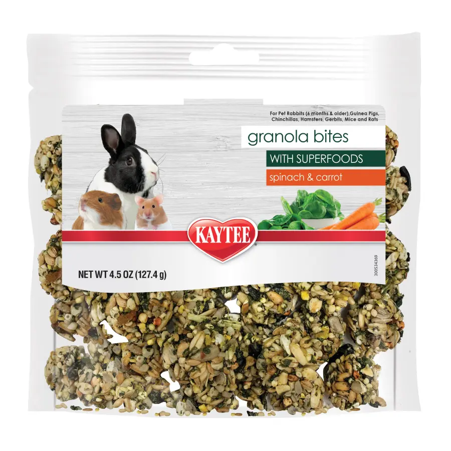4.5 oz Kaytee Granola Bites with Superfoods Spinach and Carrot