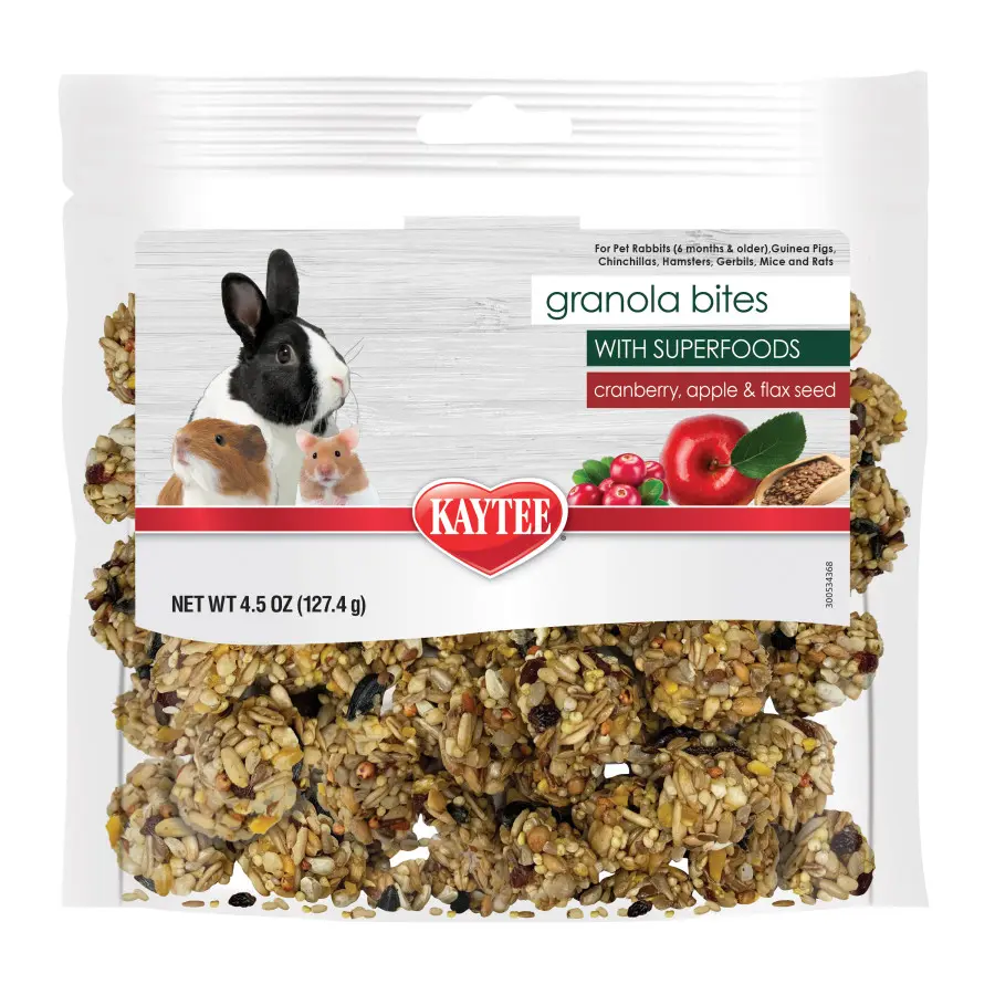 4.5 oz Kaytee Granola Bites with Superfoods Cranberry, Apple and Flax