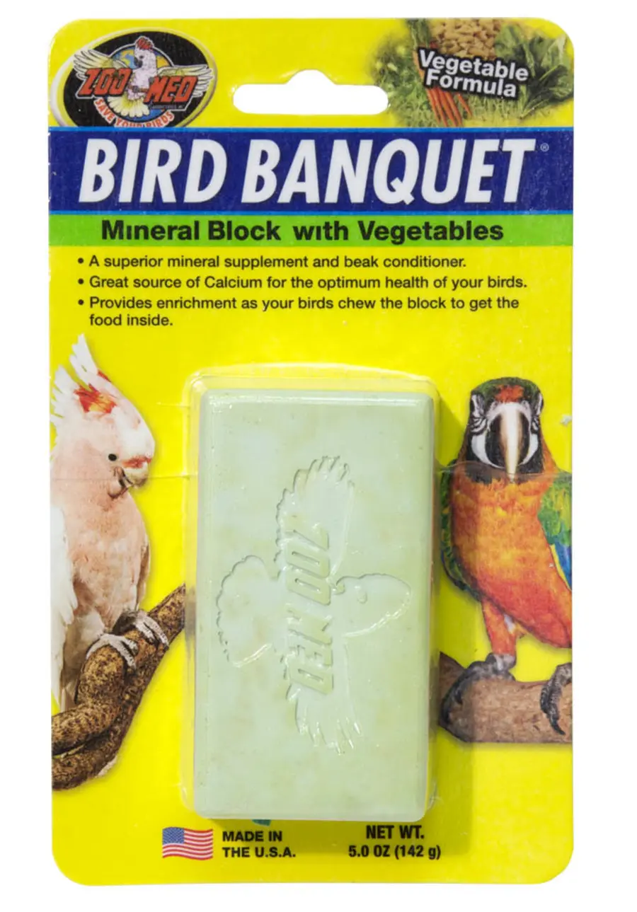 Zoo Med Bird Banquet Vegetable Formula Mineral Block Green Lg