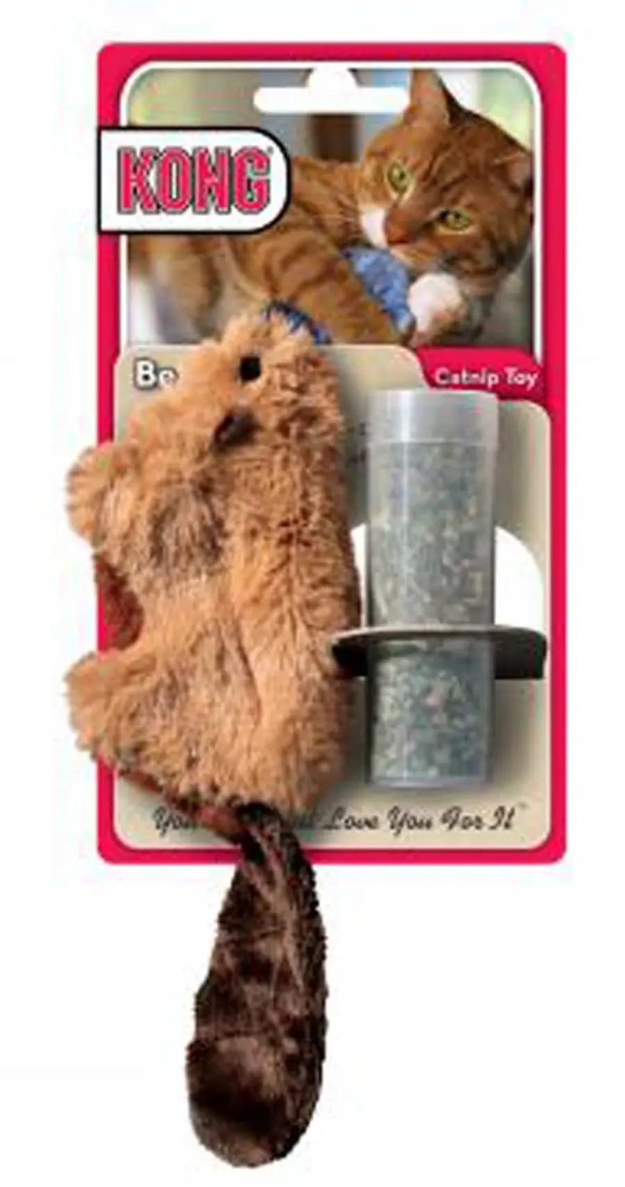 Kong Refillables Catnip Beaver Cat Toy Brown