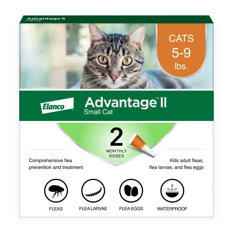 Elanco Advantage Ii Topical Flea Treatment & Prevention for Cats 2-Month Supply Sm Cats (5-9 lb)