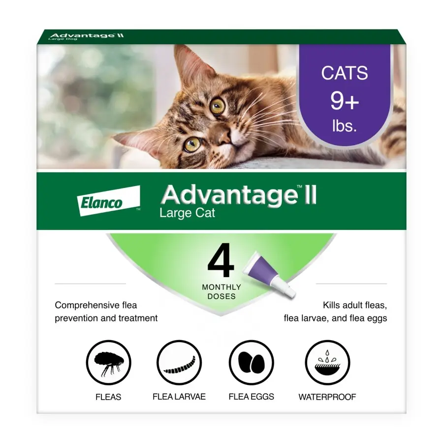 Elanco Advantage Ii Topical Flea Treatment & Prevention for Cats 4-Month Supply Lg Cats (Over 9 lb)