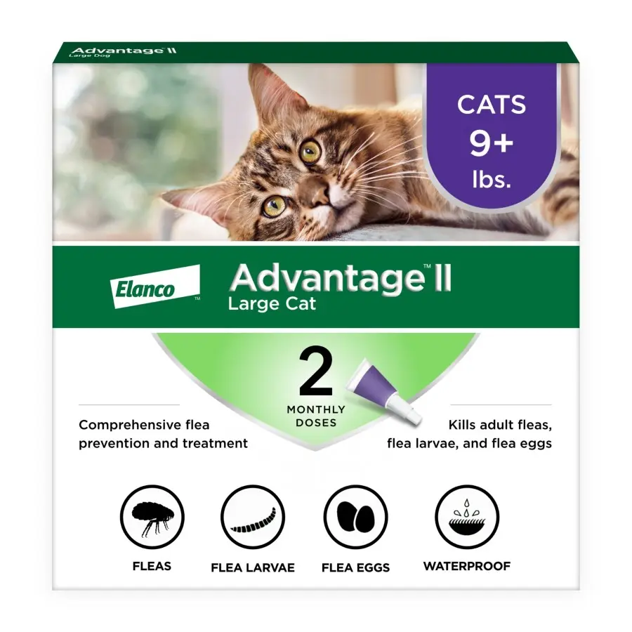 Elanco Advantage Ii Topical Flea Treatment & Prevention for Cats 2-Month Supply Lg Cats (Over 9 lb)