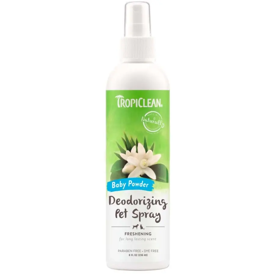 Tropiclean Baby Powder Deodorizing Spray for Dogs 8 Fl oz