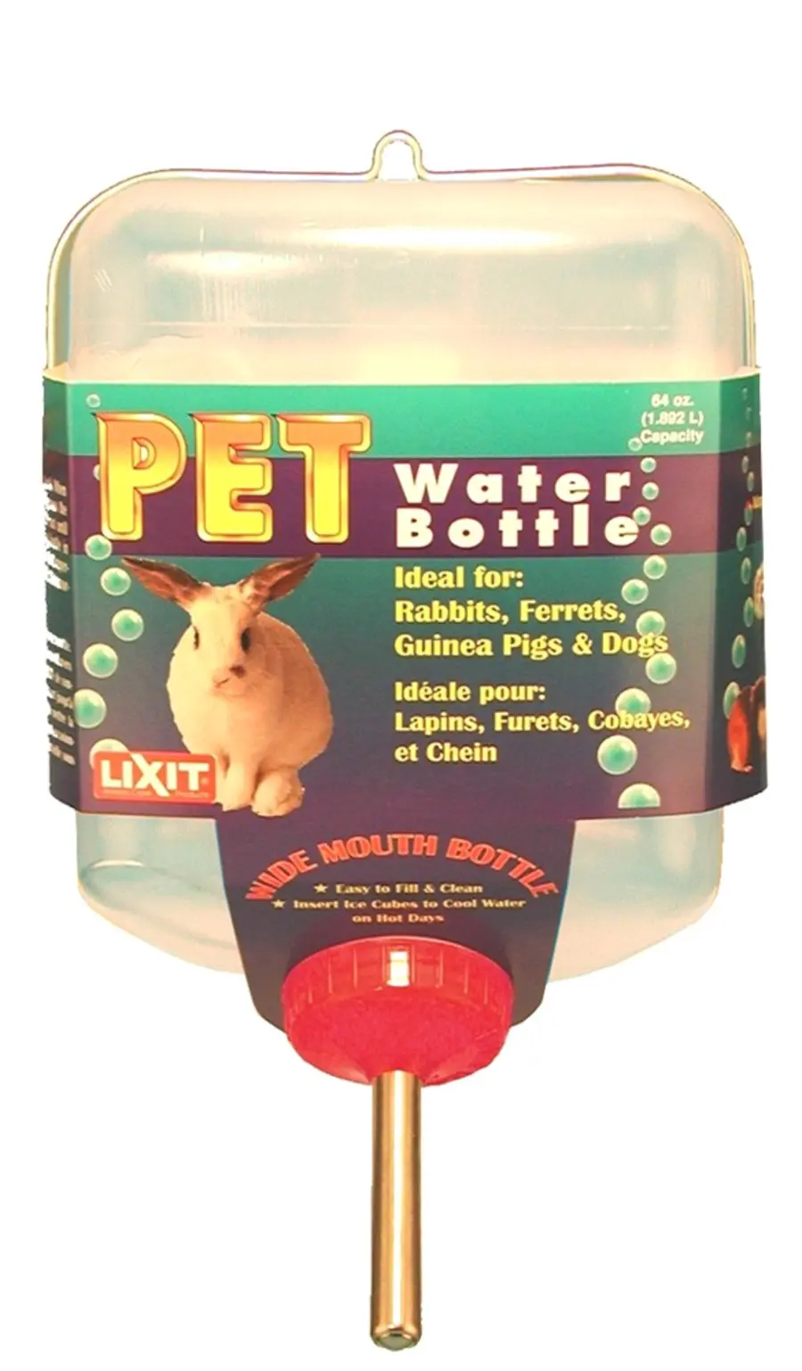 Lixit Square Opaque Water Bottle Rabbit White, Purple 64 oz