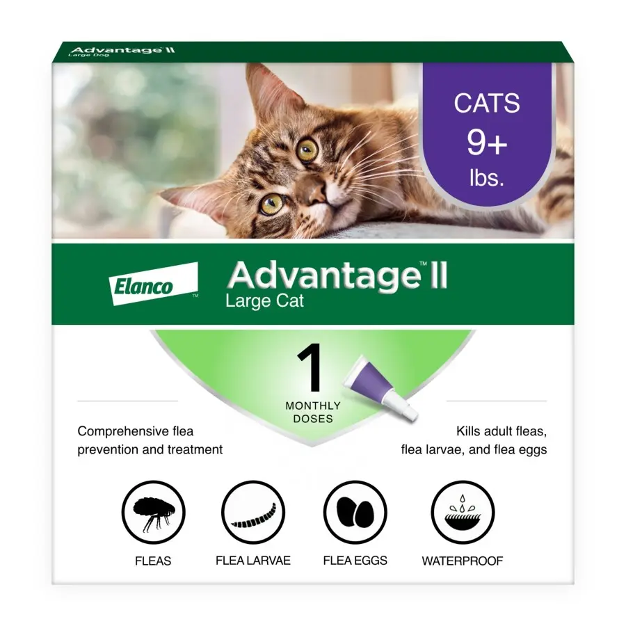 Advantage Ii Topical Flea Treatment & Prevention for Cats 1-Month Supply Lg Cats (Over 9 lb)