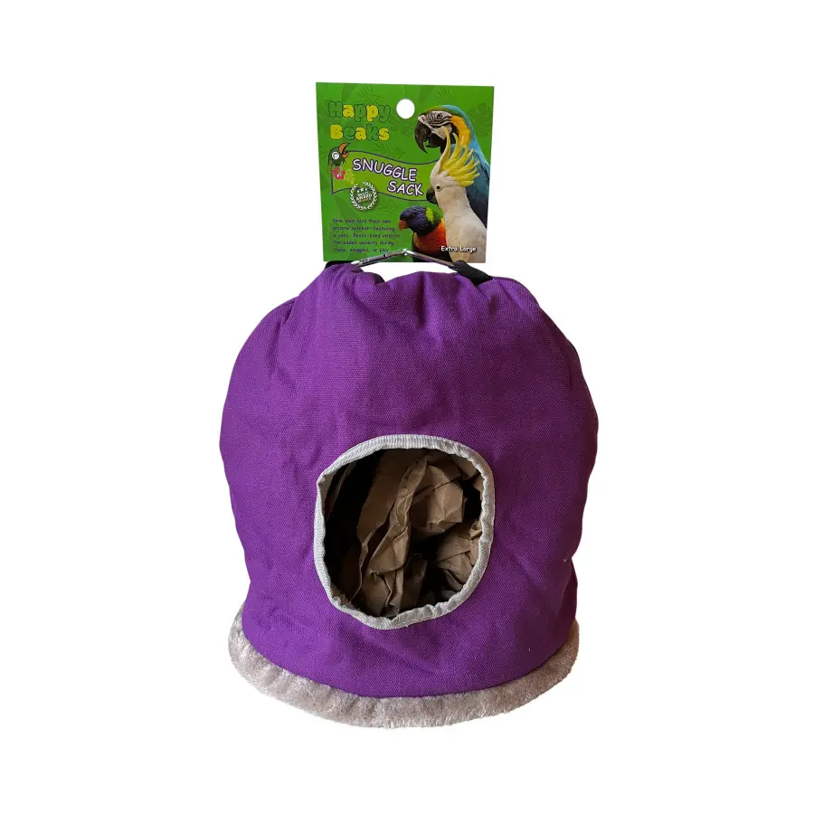 A & E Cages Happy Beaks Snuggle Sack Bird Hut Assorted, Xl