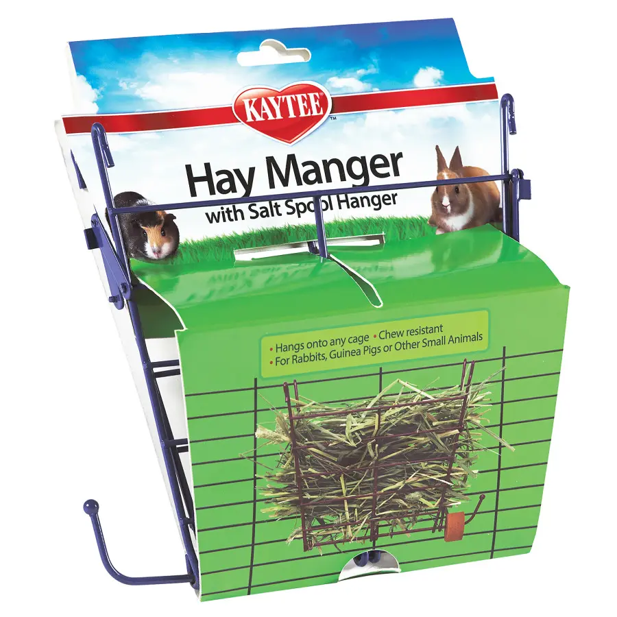 Kaytee Hay Manger Feeder with Salt Hanger 4 in X 8 in X 7.25 in