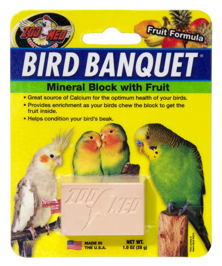 Zoo Med Bird Banquet Fruit Formula Mineral Block Pink SM 1 oz