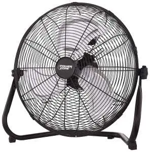 Powerzone Lf-20 Floor Fan, 120 Vac, 20 in Dia Blade, 3-Blade, 3-Speed, 360 Deg Rotating, Black