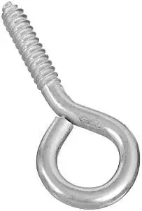 National Hardware Large Screw Eye, #0, 2 in l Thread, 3-7 / 8 in Oal, 190 lb Working Load, Steel, Zinc