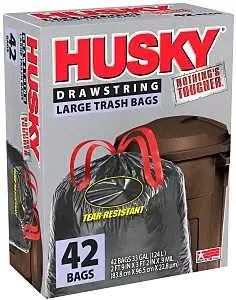 Husky Trash Bag Poly, Black 33 gal