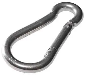 Baron Spring Hook Snap Link, 3 / 8 in Snap Opening, 3-1 / 8 in l Dimensions, Steel, Zinc