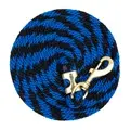 Poly Lead Rope with A Solid Brass 225 Snap, Striped - Cornflower Blue / Black