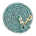 Poly Lead Rope with A Solid Brass 225 Snap, Mosaic - Turquoise / Brown / Tan