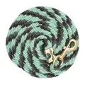 Poly Lead Rope with A Solid Brass 225 Snap, Ribbon - Pistachio / Graphite / Brown