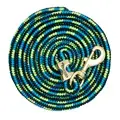 Poly Lead Rope with A Solid Brass 225 Snap, Diamond - Black / Hurricane Blue / Lime Zest