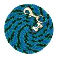 Poly Lead Rope with A Solid Brass 225 Snap, Spiral - Black / Green / Blue