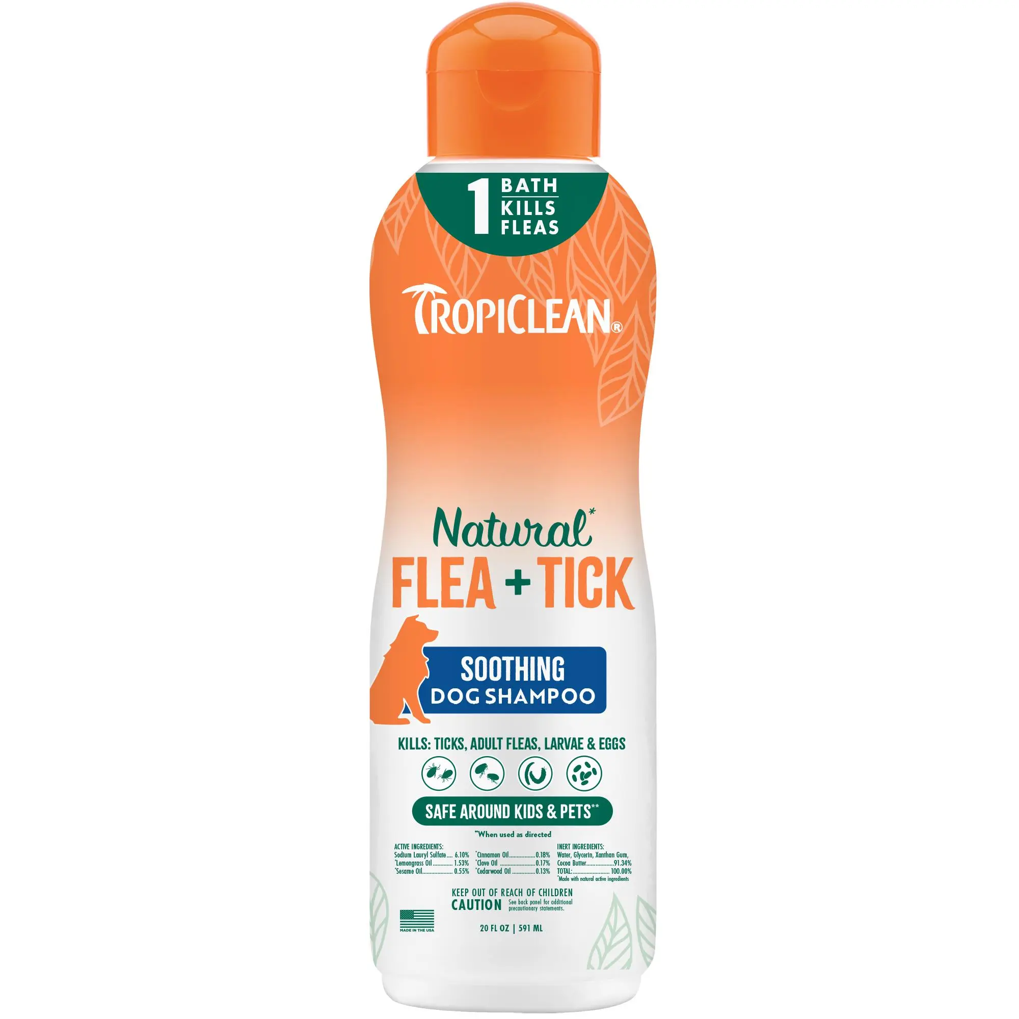 Tropiclean Natural Flea & Tick Shampoo Soothing 20 oz