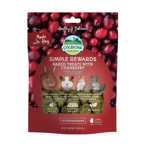 Oxbow Baked Treats with Cranberry for Small Pets 3-oz