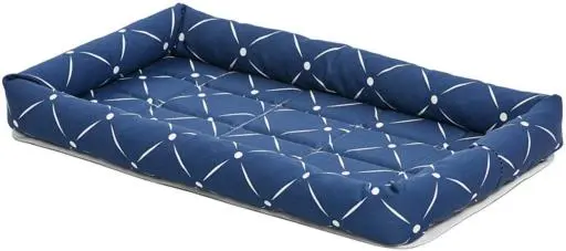Midwest Quiet Time Ashton Bolster Dog Bed Blue 22"