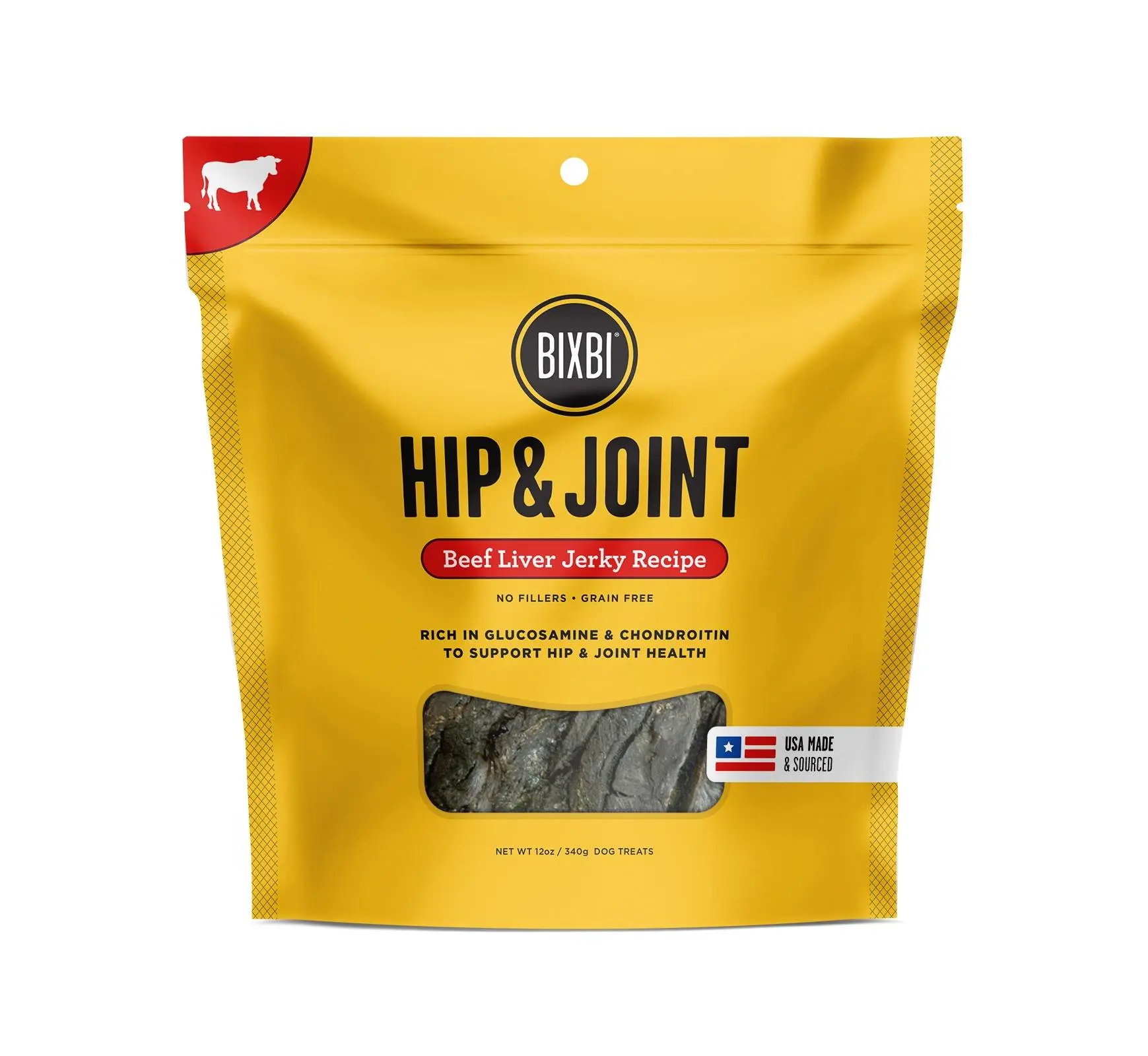 Bixbi Hip & Joint Beef Liver Jerky Treat 12 oz