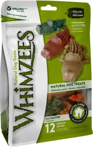 Whimzees Gator Chew Medium Value Bag 12 Pc