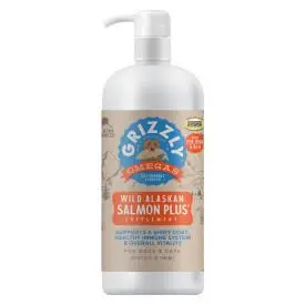 Grizzly Salmon Oil Omega Plus Supplement Pump 32 oz