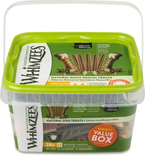 28 Count Whimzees Dental Chews Variety Packs Medium