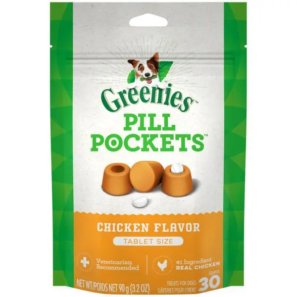 30 Count 3.2 oz Greenies Pill Pockets Dog Tablet Chicken