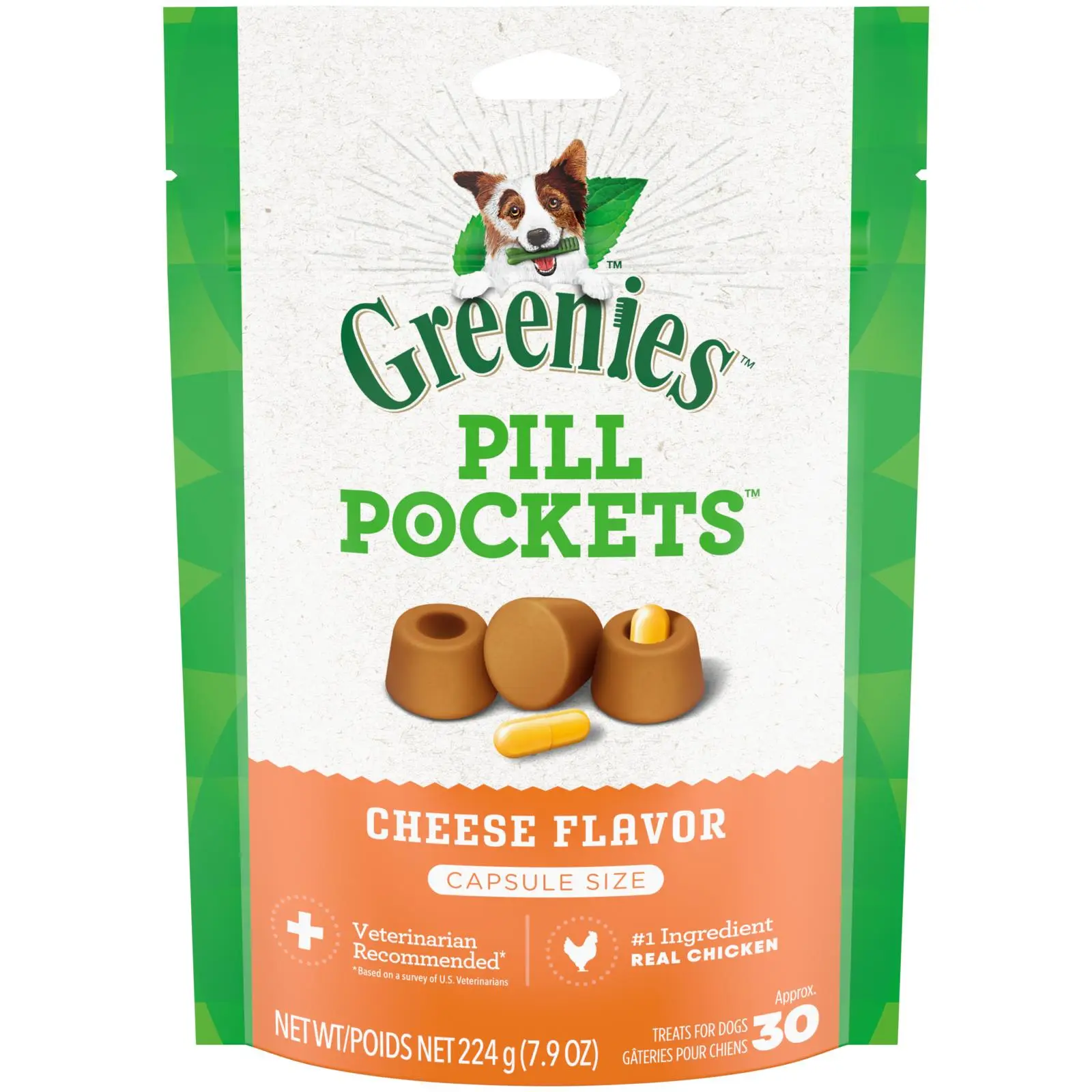 Greenies Pillpockets Cheese 7.9 oz
