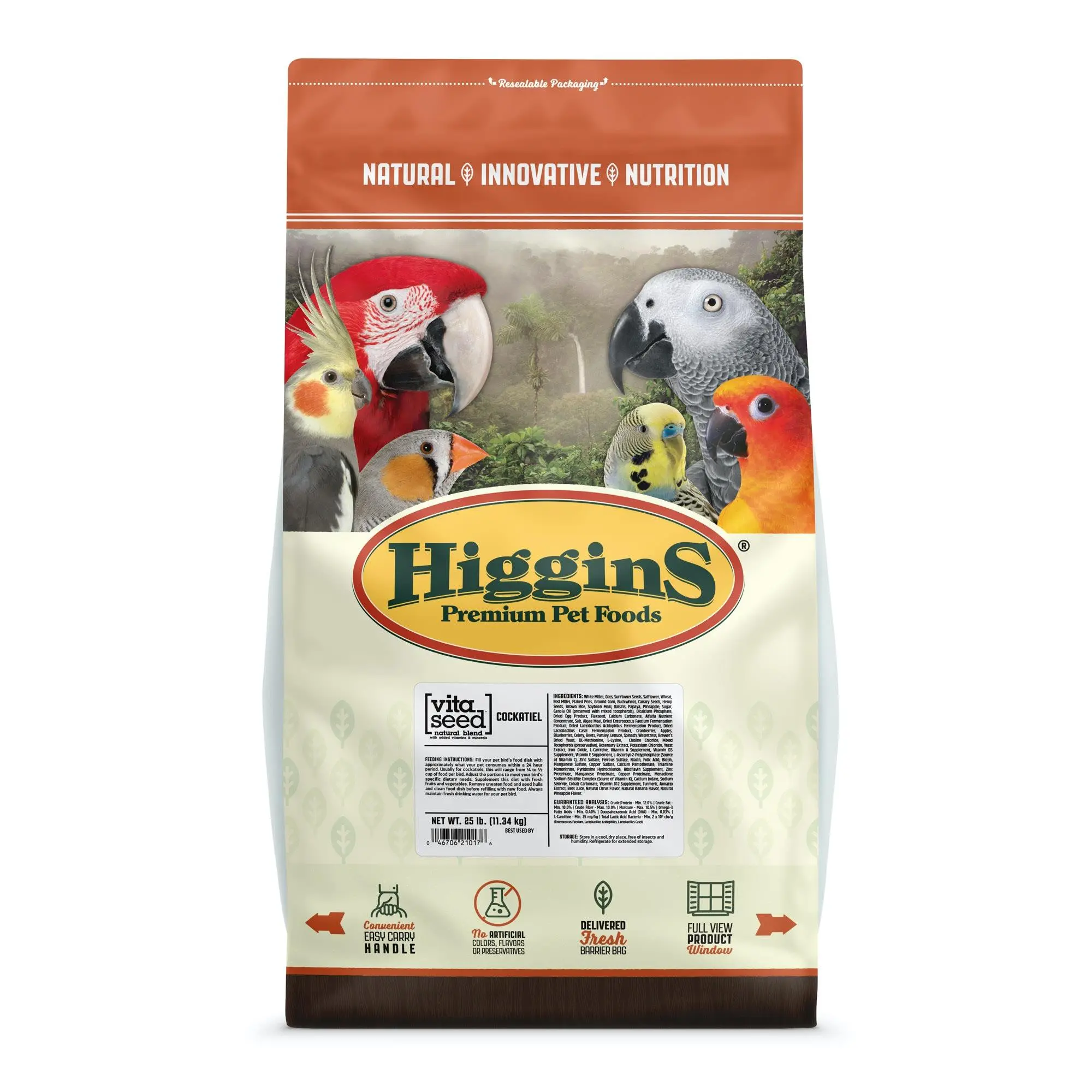 25 lb Higgins Vita Seed Cockatiel