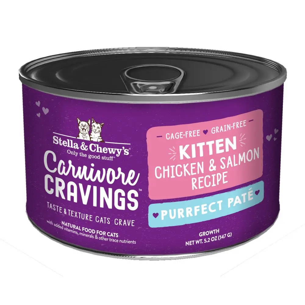 Carnivore Cravings Purrfect Pate Cage-Free Chicken & Salmon Kitten 2.8 oz
