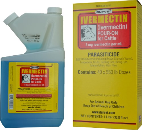 Durvet Ivermectin (Ivermectin Topical Solution) Pour-On for Cattle 1 l (33.8 Floz)