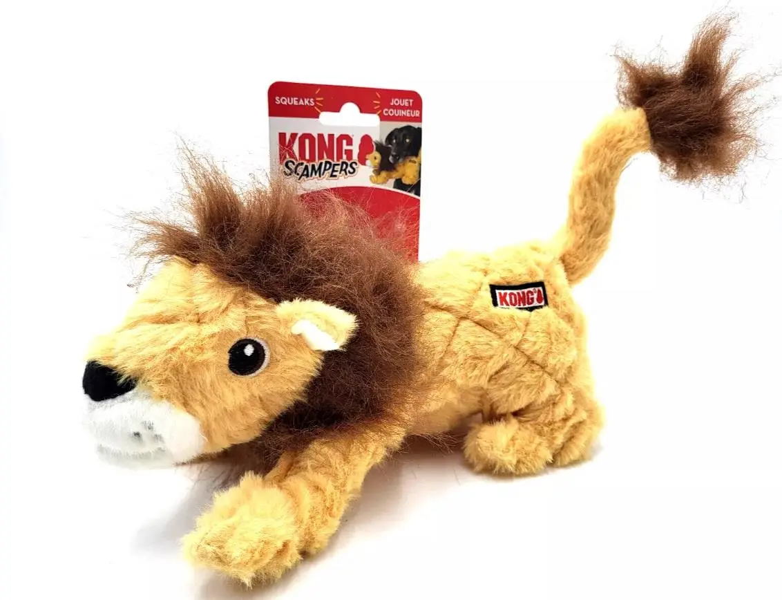 Kong Scampers Lion Dog Toy Tan Medium