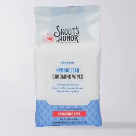 Skout’s Honor Hydroclear Grooming Wipes Fragrance Free 100 Count