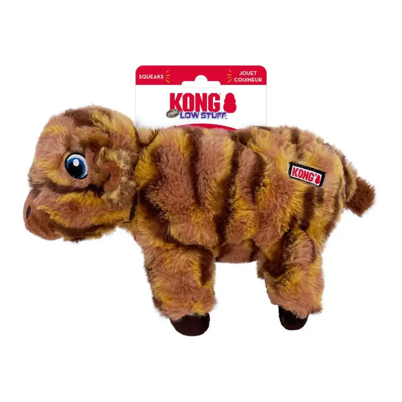 Kong Low Stuff Stripes Cow Plush Dog Toy Medium