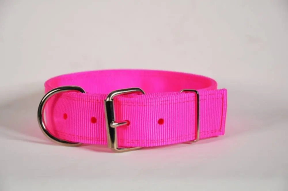 380 Single Layer Puppy Collar Nylon 10 in X 3 / 8 in Hot Pink