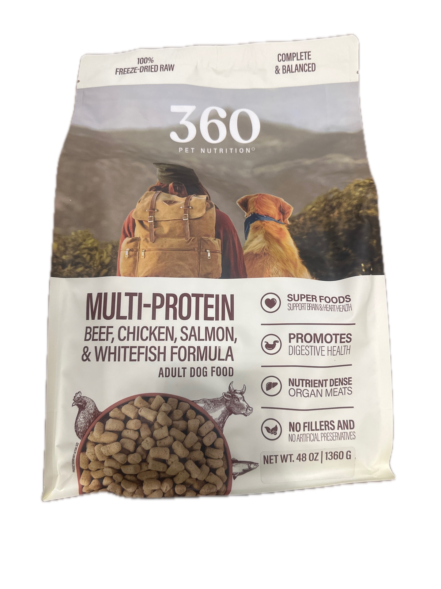 360 Multi Protein Adult Freeze Dried, 48 oz