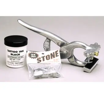 Tattoo Outfit Aluminum 3 / 8 in + Ear Release Black Ink