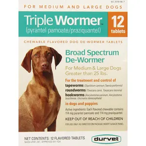 Triple Wormer Med & Lrg 25+dog